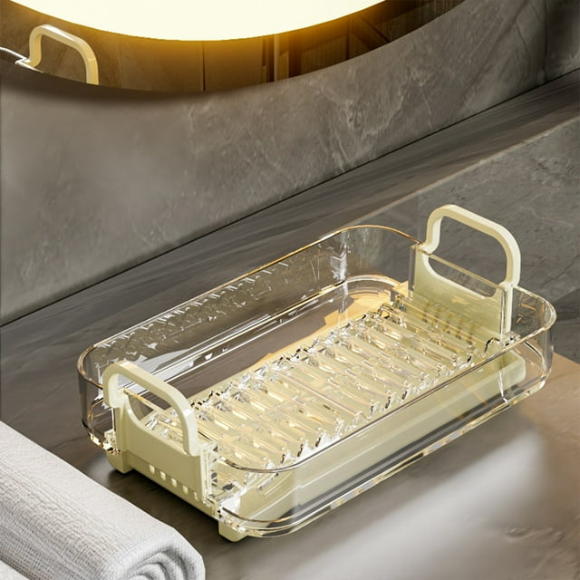 Porte-Savon Inclinable, Support à Savon Facile à Nettoyer, Design de Drainage, Gain de Place, Style Moderne, pour Évier de Salle de Bain/douche/cuisine, Empêche les Résidus de Savon, Organisateur de Douche, Cuisine Akmoler