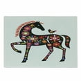 thumbnail image 1 of Folk Art Cutting Board, Abstract Animal Print Horse and Bird with Traditional Slovak Flower Ornaments, Decorative Tempered Glass Cutting and Serving Board, in 3 Sizes, by Ambesonne, 1 of 2