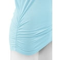 thumbnail image 3 of Made by Johnny Women's Boat Neck 3/4 Sleeve Draped Dolman Top with Side Shirring Premium Shirt XS AQUA, 3 of 6