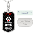thumbnail image 2 of American Leopard Hound Stainless Steel or 18k Gold Premium Swivel Dog Tag Keychain, 2 of 8