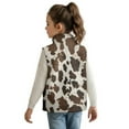 thumbnail image 2 of Xoenoiee Brown Cow Pattern Toddler Girls Vest Warm Winter Jacket with Full Zip, Lightweight Sleeveless Coat Stand Collar Warm Vest for Kids Teens, 9-10 Years, 2 of 7