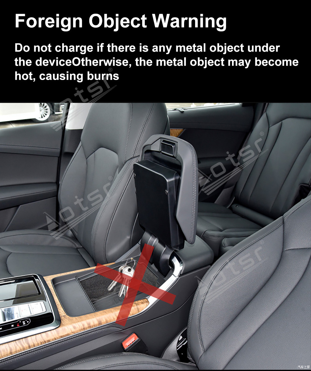 Aotsr AI car Auto wireless charger for Audi Q7 2020-2022 Intelligent Infrared Fast Wireless Charging