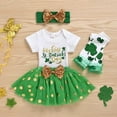 thumbnail image 6 of Kiijoy St Patrick's Day Outfits for Newborn Girls Short Sleeve Bodysuit Tutu Skirt Headband Set, Sizes 6-12M, 6 of 6