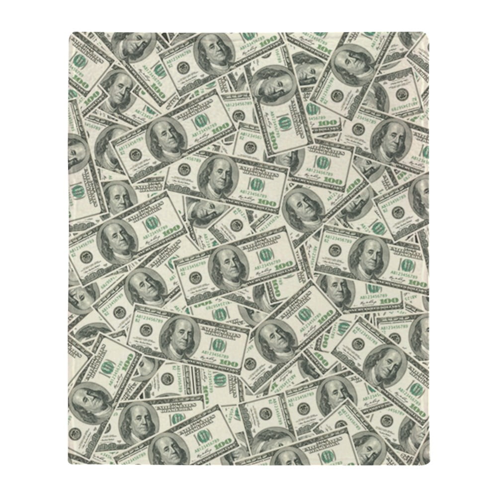 CafePress 100 Dollar Bill Money Pattern Throw Blanket Soft Fleece
