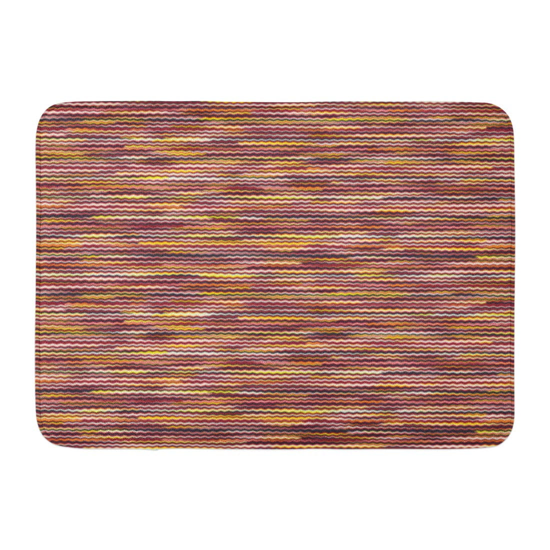 GODPOK Red Creative Beige Melange Abstract Striped Space Dye Black Color Yellow Damaged Rug