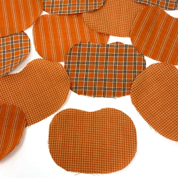 JCS 4" Precut Pumpkin Shaped Homespun Fabric - Set of 12