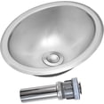 thumbnail image 2 of Oval RV Kitchen Sink Stainless Steel, Stainless Steel Bar Sink, Small Bathroom Kitchen Sink,RV Kitchen Bar Sink with Sink Drain Assembly, 2 of 8