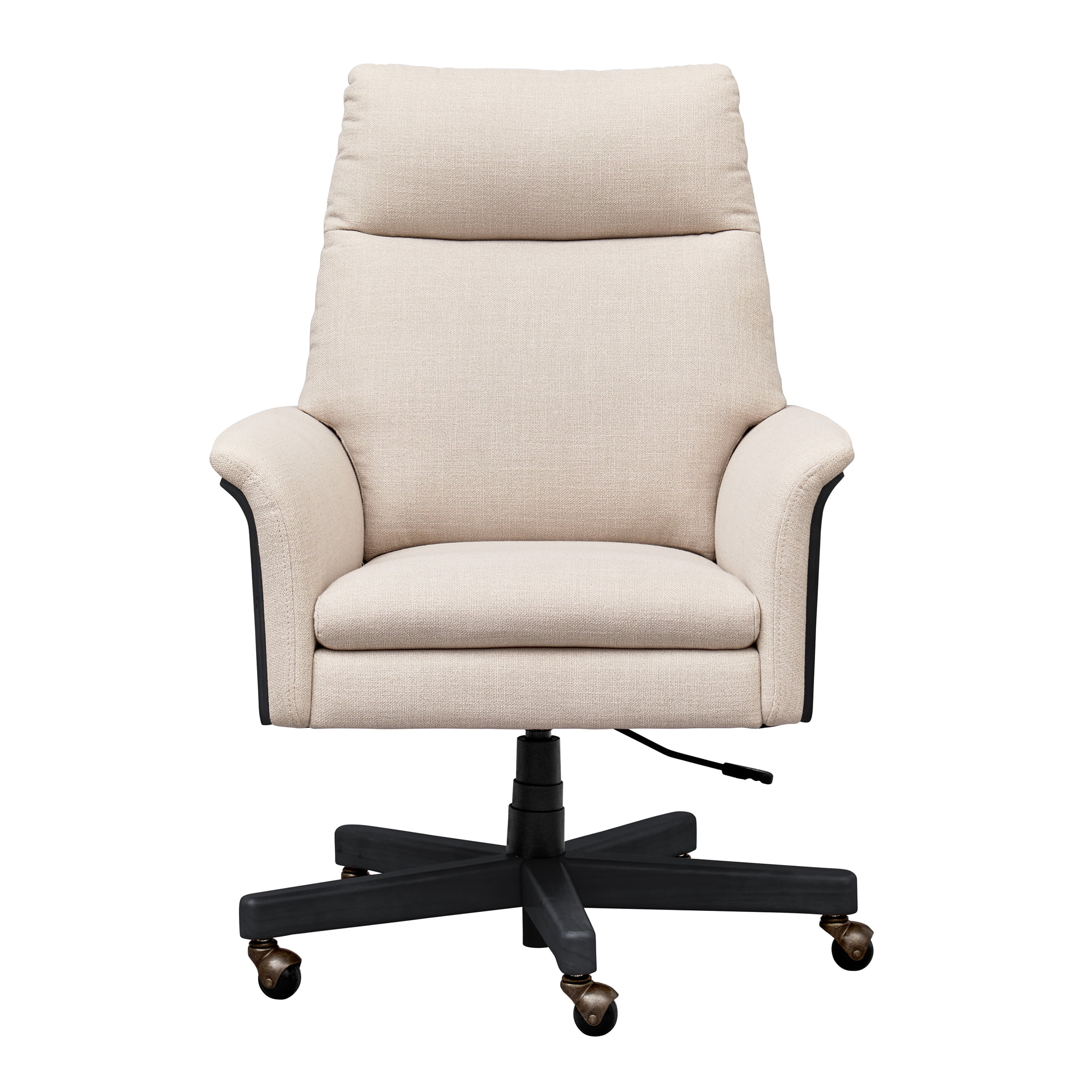 Better Homes & Gardens Juliet Tall Back Office Chair, Linen and Rich Black Finish