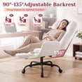 thumbnail image 3 of Homall Office Chair, Teddy Plush Ergonomic Criss Cross Desk Chair with Adjustable Armrests, Swivel Vanity Chair Comfy Computer Chairs, White, 3 of 8
