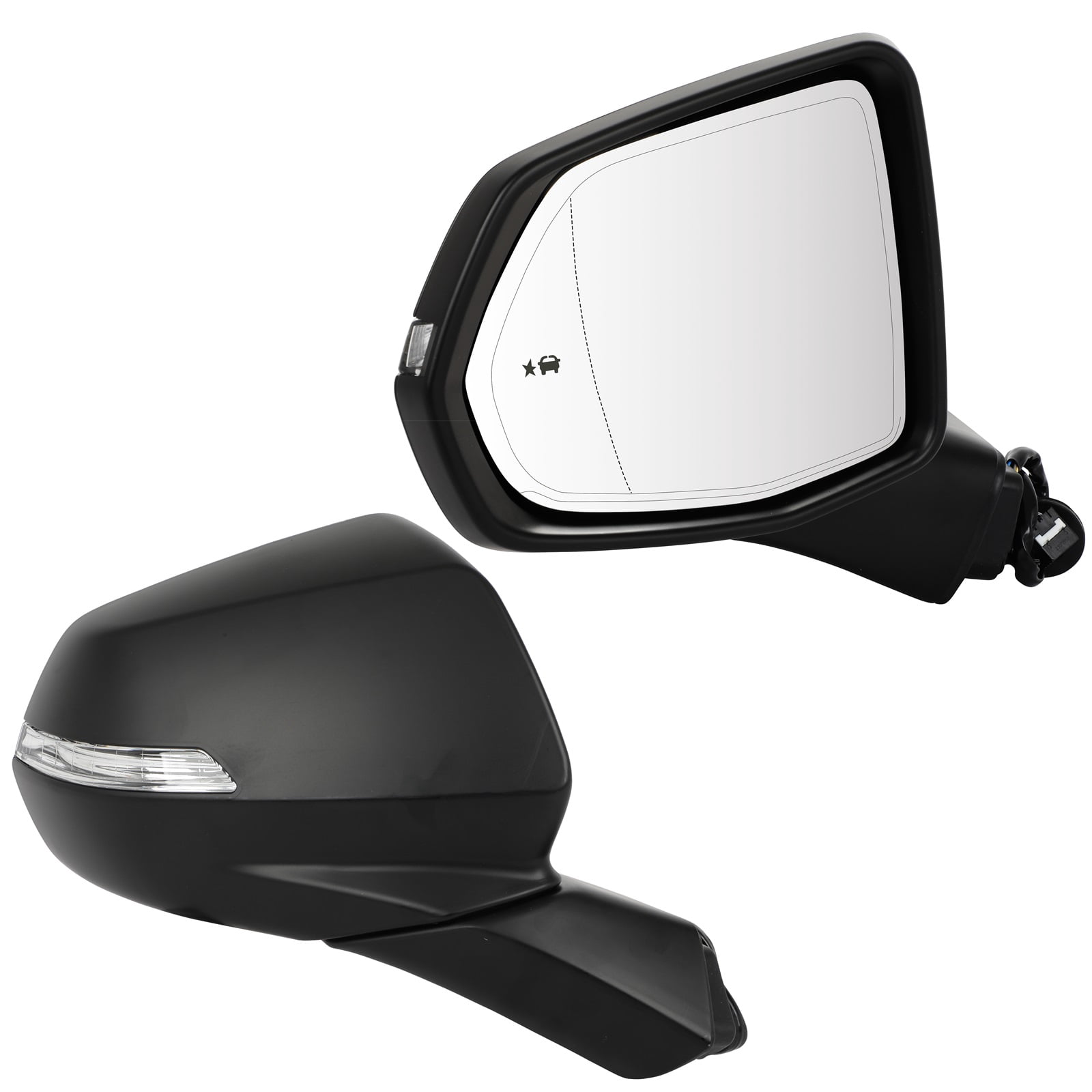 cciyu Passenger and Driver Side View Mirror Replacement For 2019-2021 For Chevy For BLAZER w/o S/V Camera; w/Auto Dimming; w/Memory Pkg; w/o Dimmer; PTM; Replace 84539683 84539684 Black