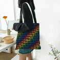 thumbnail image 6 of DouZhe Reusable Grocery Bags, Rainbow Lgbt Pride Lightweight Polyester Canvas Cloth Tote Bag for Travle Gym Shopping School, 15" x 16", 6 of 7