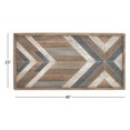 thumbnail image 4 of DecMode Farmhouse Distressed Rectangular Wood Wall Décor with Multi Colored Geometric Pattern, 46"W x 23"H, 4 of 14