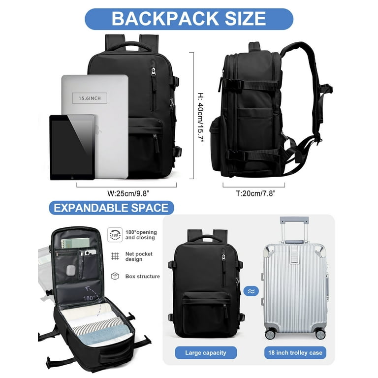 SYCNB 35L Travel Backpack, Waterproof Laptop Carry-On photo 3