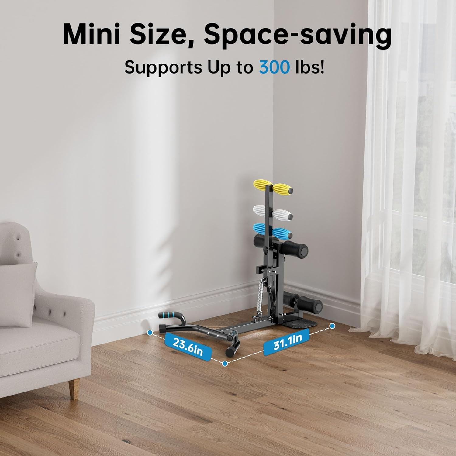 Deep Squat Machine with Roman Chair Function Adjustable Glutes Trainer for Home Gym Core Abs Low Impact Lower Body Workouts