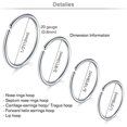 thumbnail image 2 of 20g L Shaped/Screw Nose Rings Studs Set Diamond CZ Hypoallergenic Nose Rings Briana Williams Hoop Piercing Jewelry for Women Men, 2 of 4