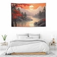 thumbnail image 4 of Chilfamy  Japanese Tapestry Landscape, Asian Tapestry Wall Hanging Japan Nature Sunset landscape Wall Tapestry for Bedroom Aesthetic Living Room Asia Home Decor 60x40 Inch, 4 of 7