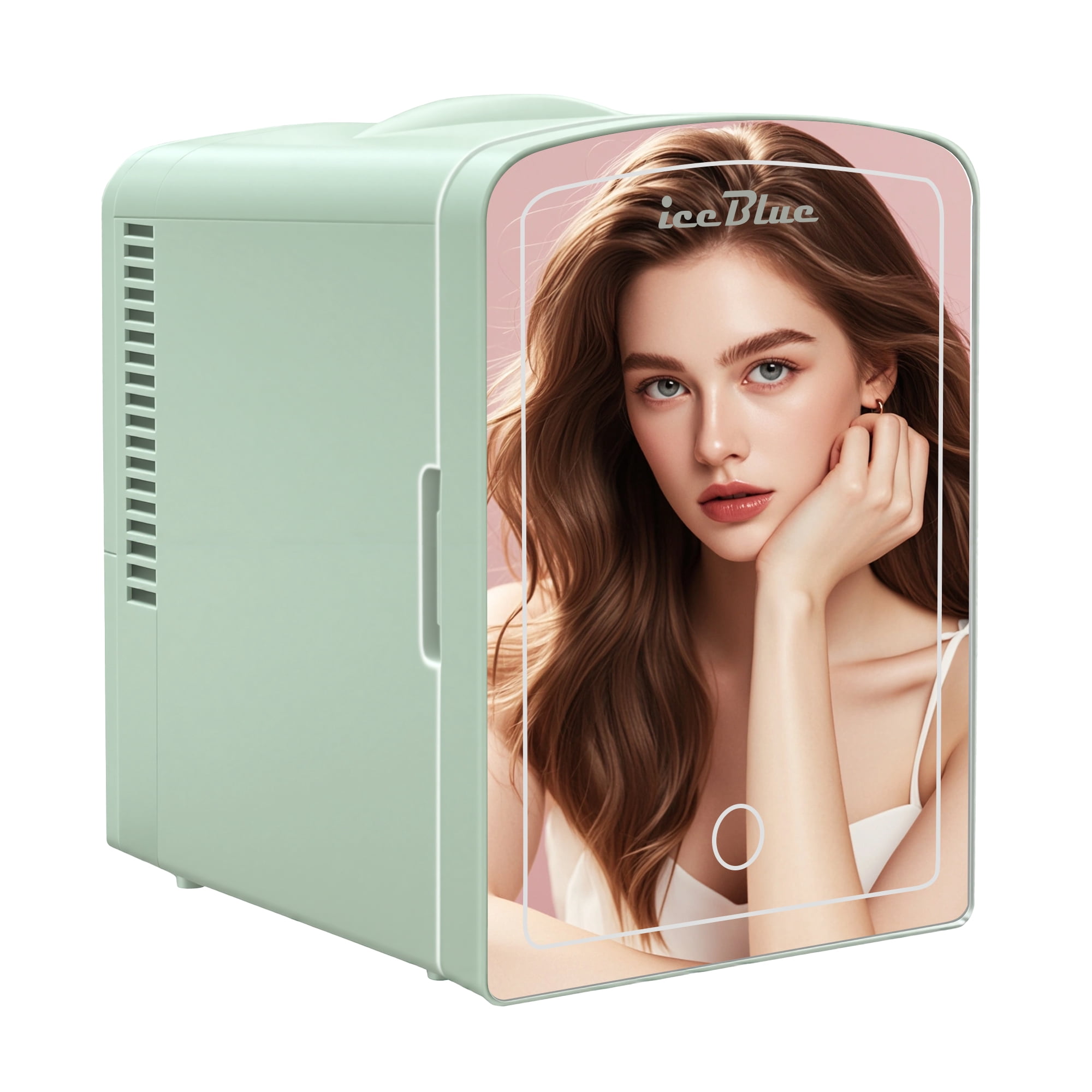 iceBlue 6L Skincare Mini Fridge with LED Mirror, Portable Car Home Refrigerator, Compact Cooler for Makeup and Beverages