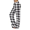 thumbnail image 3 of Flannel Pajama Pants Women Soft Christmas Plaid Sleep Lounge Pj Bottoms Casual Drawstring Elastic High Waisted Pajama Pants Loose Wide Leg Sleepwear,Dark Gray,3XL, 3 of 6