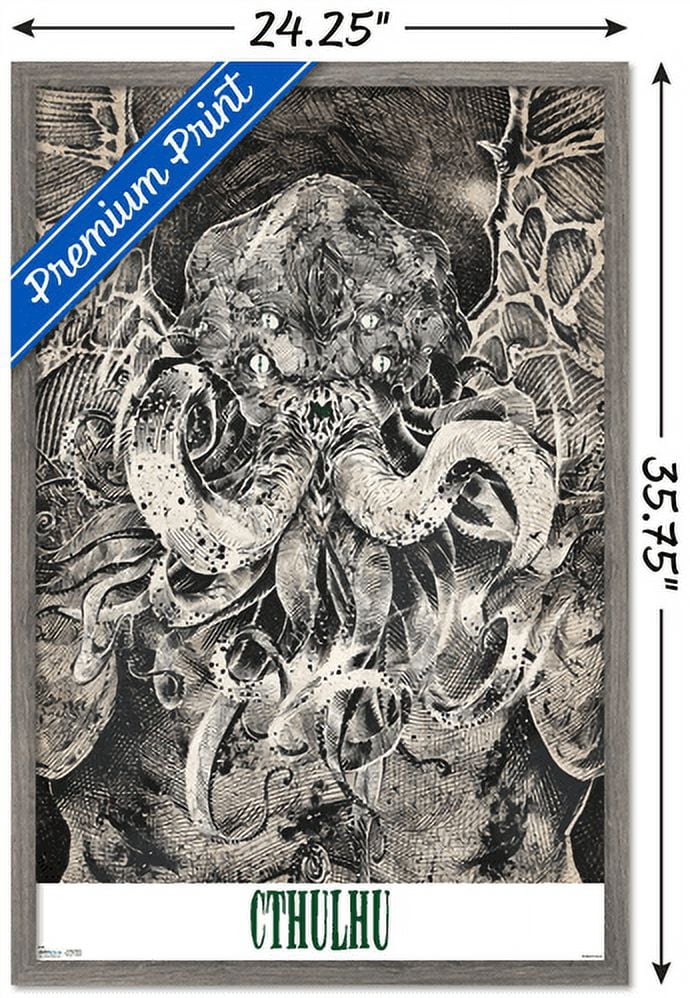 Cthulhu Wall Poster, 22.375" x 34", Framed