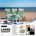 thumbnail image 5 of PAYOHTO Beige Tropical Plant Leaves Large Beach Tote Bags for Womens Mens Sandproof Swim Pool Bag with Zipper for Travel Vacation, 5 of 7