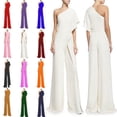 thumbnail image 4 of Mono de mujer con mangas abullonadas, pantalón de vestir, vestido de banquete informal, 4 of 5