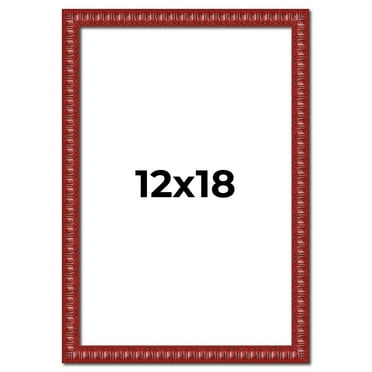 12x18 Frame Red Solid Wood Picture Frame Width 1 Inches | Interior Frame Depth 0.375 Inches |
