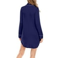 thumbnail image 4 of aidice Pajamas Dresses for Women Lapel Neck Button up Long Sleeve Comfy Soft Loose Night Dresses Pockets, 4 of 4