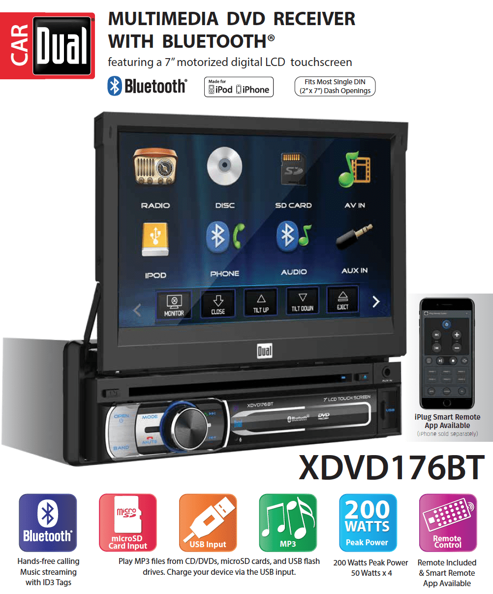 Pyle PL1SN104 10.1" Touch Screen In-Dash Single DIN Player with Back up Camera 
