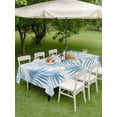 thumbnail image 5 of 60x102 Inch Outdoor Tablecloth with Umbrella Hole Zipper Rectangle Summer Palm Leaves Rectangular Tablecloths Outside Waterproof Tropical Botanical Minimalist Blue Patio Table Cloth Cover for Picnic, 5 of 8