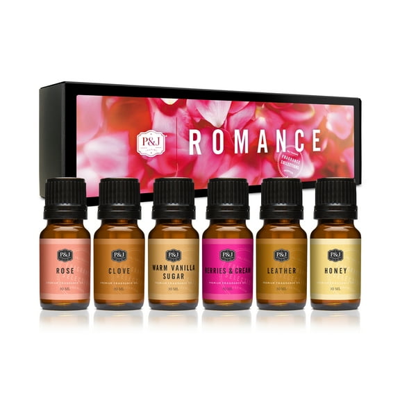 P&J Fragrance Oil | Romance Set of 6 - Scented Oil for Soap Making, Diffusers, Candle Making, Lotions, Haircare, Slime, and Home Fragrance