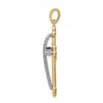 thumbnail image 2 of Finest Gold 14K Two-tone Diamond-cut Polished 3D Cross Pendant, 2 of 7