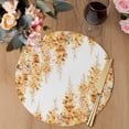 thumbnail image 3 of Yellow Wisteria Round 15 Inch Placemats Set of 8, Sprinng Summer Pastoral Botanical HeatResistant Non Slip Place Mats for Dining Table, Wipeable Braided Kitchen Table Mats for Housewarming, 3 of 9