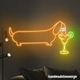 thumbnail image 3 of Handmadetneonsign Dachshund Drinking Margarita Neon Sign, Margarita Wall Art Decor, Bar Wall Decor 53445, 3 of 5