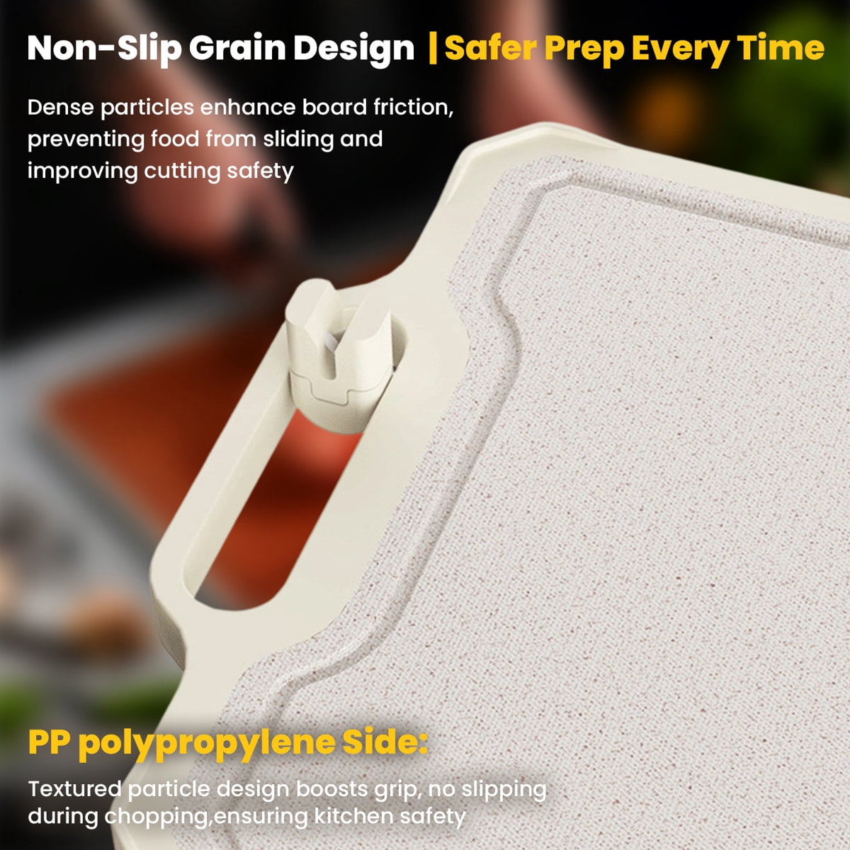 Titanium Cutting Board, 16" × 11" Double-Sided Chopping Board with PP Backing, Dishwasher Safe