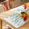thumbnail image 4 of Green Leaves Placemats Set of 8 Modern Simple Country Spring Pastoral Vines Place Mats Indoor Wipeable Table Mats Washable Cloth Dining Table Placemats for Kitchen Holiday Party Home Decor 13x19 Inch, 4 of 9