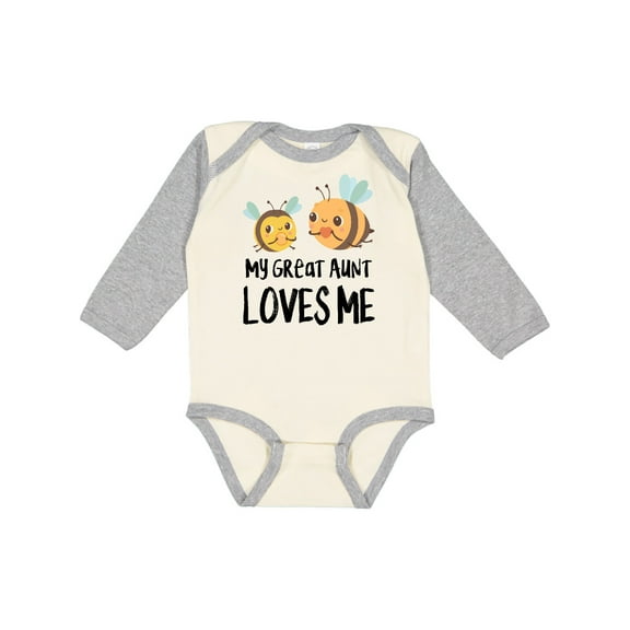 Inktastic Bees My Great Aunt Loves Me Boys or Girls Long Sleeve Baby Bodysuit