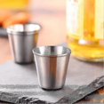 thumbnail image 4 of Stainless Steel Shot Cups, 4 Cups, Metal Shot Glasses, Stackable, Hip Flask Small With Leather Bag Xxf, 4 of 5