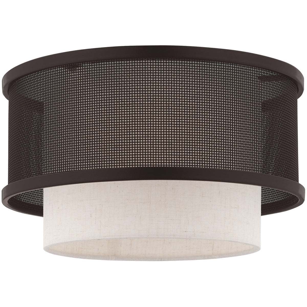 1 Light Bronze Ceiling Light fixture with Bronze Stainless Steel Mesh Shade