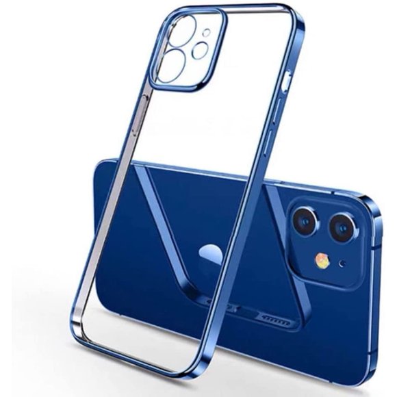Crystal Clear Compatible for iPhone 12 Pro Max Case, [Against-Yellowing] Slim Yet Shockproof Soft Silicone Sturdy Thin Phone Case Compatible for iPhone 12 Pro Max Luxury Square Frame Plating Cases