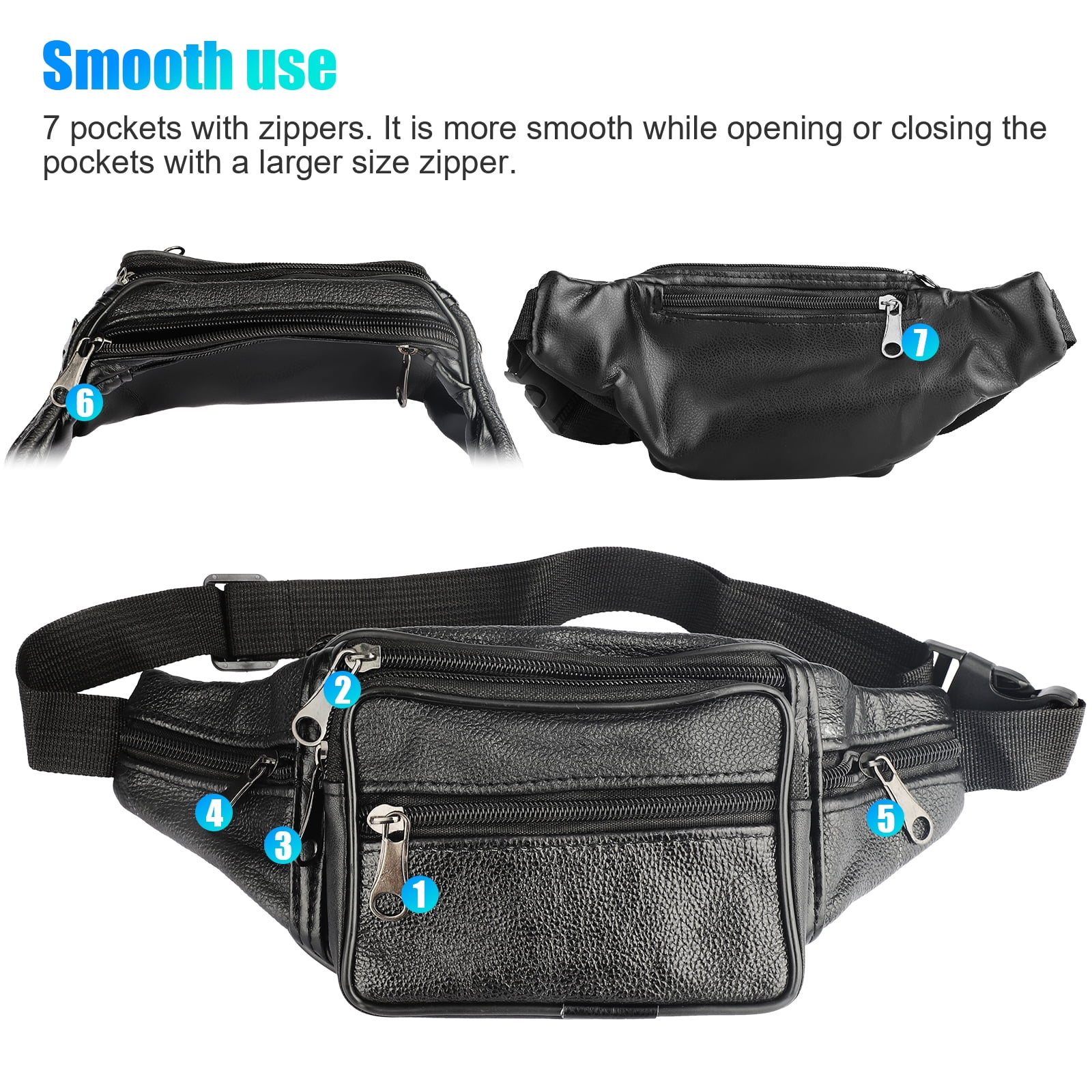 Men's Pu Leather Waist Bag With Clover Pattern Leather Bag For Business  Office Waterproof Anti Theft Fanny Pack Christmas Gifts For Men Business  Casual Minimalist For Travel Waterpoof With Adjustable Strap Crossbody