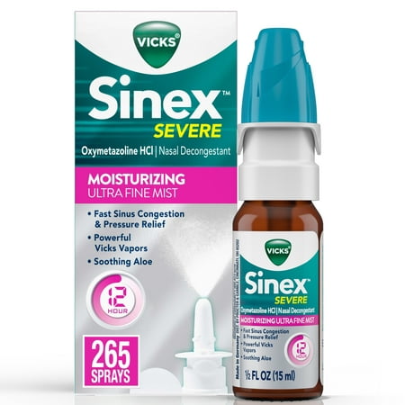 product image of Vicks Sinex Severe Nasal Spray, Ultra Fine Mist with Aloe, 265 Sprays
