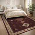 thumbnail image 3 of ODIKA 8'x10' Washable Area Rug Non-Shedding, Easy Care, Cream Rich Burgundy Geometric Symmetry Design Elegant Traditional with Detailed Border for King Size Bedroom Under Bed, Master Suite, 3 of 7