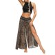 thumbnail image 4 of VISgogo Pantalones de pierna ancha de verano para mujer, pantalones sueltos sueltos de tiro medio con estampado bohemio con divisiones para yoga, playa, vacaciones VISgogo  moda, 4 of 9