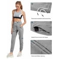 thumbnail image 3 of PULI Women's Cargo Pants Cotton Sweatpants with Zipper Pocket(Dark Grey M), 3 of 6