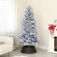 thumbnail image 2 of HOMCOM 6 ft Artificial Christmas Tree with Snow Flocked Branches, Hinge, 2 of 10