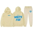 thumbnail image 1 of 2025 White Fox Unisex Letter Print Loose Hoodie Pants Set, 1 of 3
