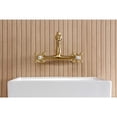thumbnail image 4 of Kingston Brass KS7257AX English Country Double-Handle 2-Hole Wall Mount Bathroom Faucet in Brushed Brass, 4 of 8