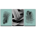 thumbnail image 3 of PixonSign Canvas Print Wall Art Set Palm Leaf & Plant Close-Up Display Floral Wilderness Photography Modern Art Rustic Relax/Calm Multicolor Black and White for Living Room, Bedroom - 16"x24"x3, 3 of 5