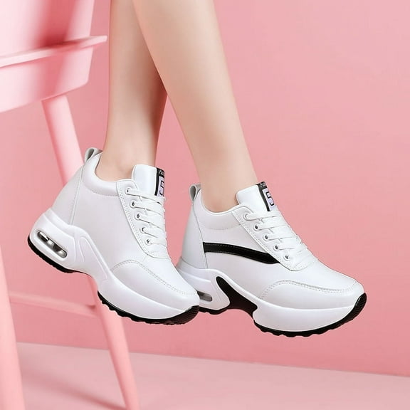 Women's Platform Sneakers Wedges Lace Up Shoes Increase Fashion Sneakers for Womens Girls