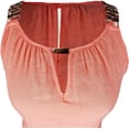 thumbnail image 3 of Womens Hi Low Gold Embellished Tank Dress with Fabric Waist Tie, 3 of 5